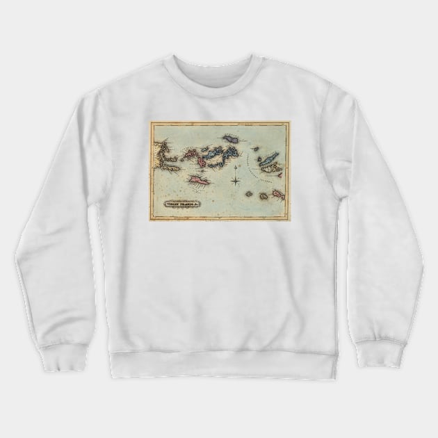 Vintage Map of The Virgin Islands (1823) Crewneck Sweatshirt by Bravuramedia